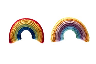 Crochet rainbow rttles